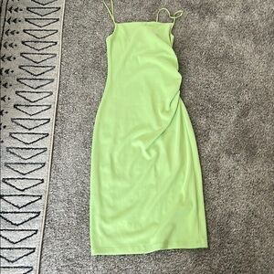 Zara Mint spring green body con ruched side dress